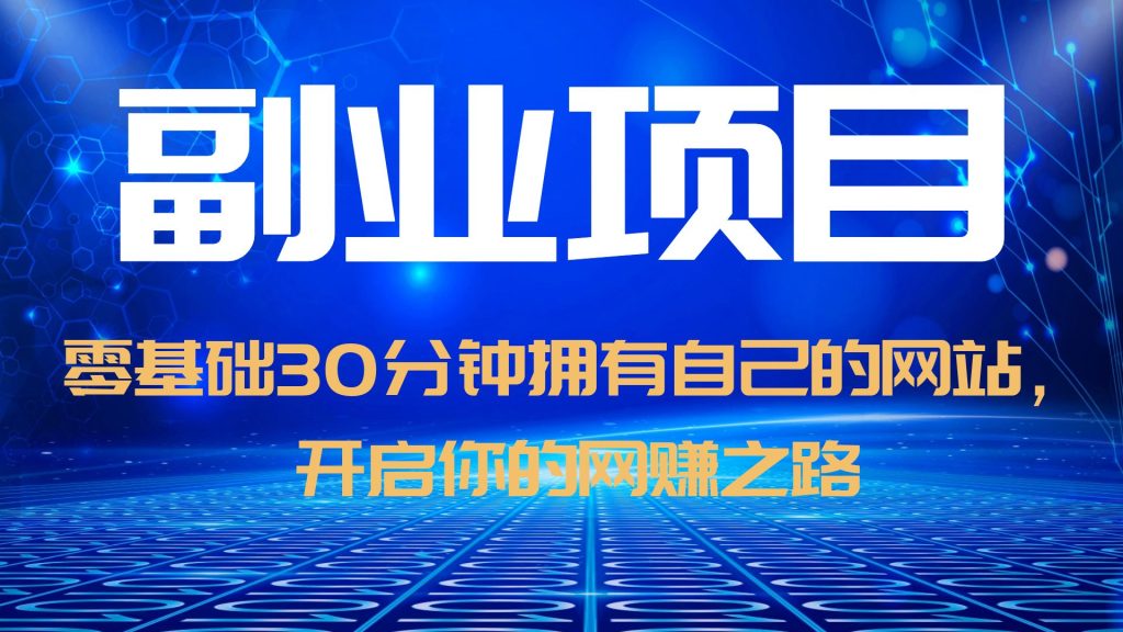 零基础30分钟拥有自己的网站，日赚1000+，开启你的网赚之路（教程+源码）-天天学吧