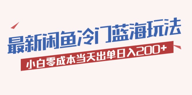 2023最新闲鱼冷门蓝海玩法，小白零成本当天出单日入200+-天天学吧