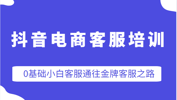 抖音电商客服培训，0基础小白客服通往金牌客服之路 -天天学吧