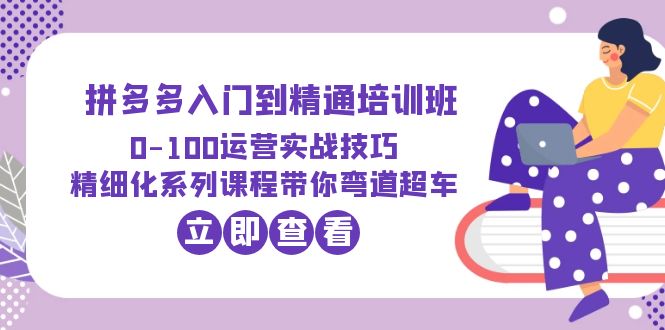 2023拼多多入门到精通培训班：0-100运营实战技巧 精细化系列课带你弯道超车 -天天学吧