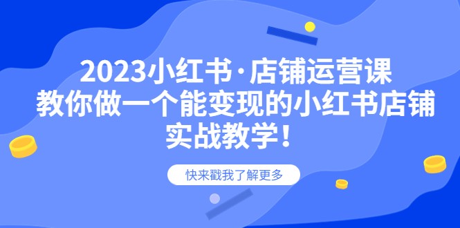 2023小红书·店铺运营课，教你做一个能变现的小红书店铺，20节-实战教学 -天天学吧