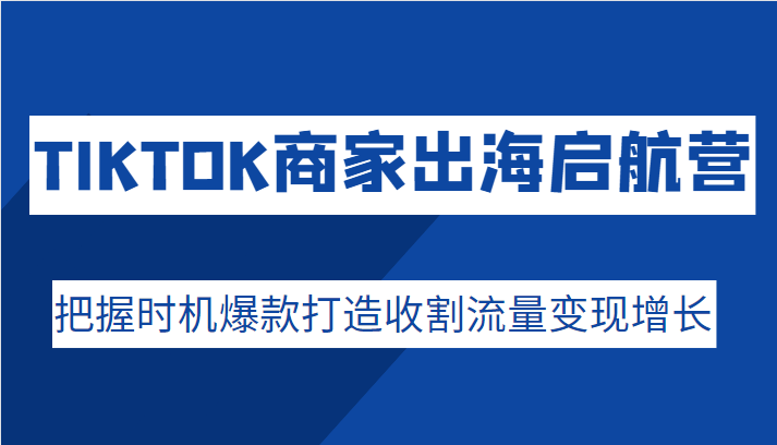 TIKTOK商家出海启航营，把握时机爆款打造收割流量变现增长 -天天学吧