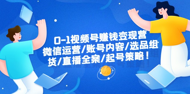 0-1视频号赚钱变现营：微信运营-账号内容-选品组货-直播全案-起号策略！-天天学吧