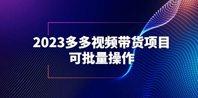 2023多多视频带货项目，可批量操作【保姆级教学】-天天学吧