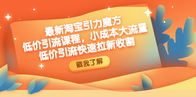 最新淘宝引力魔方低价引流实操：小成本大流量，低价引流快速拉新收割 -天天学吧