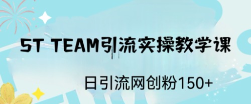 ST TEAM引流实操课程，轻松实现每日100+网创粉引流！-天天学吧