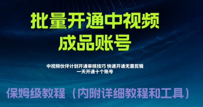 外面收费1980暴力开通中视频计划教程，附 快速通过中视频伙伴计划的办法-天天学吧