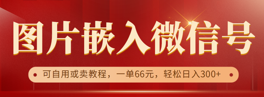 利用信息差操作，图片嵌入微信号，可自用或卖教程，一单66元，轻松日入300+-天天学吧