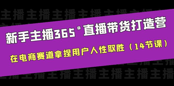 新手主播365°直播带货·打造营，在电商赛道拿捏用户人性取胜（14节课）-天天学吧