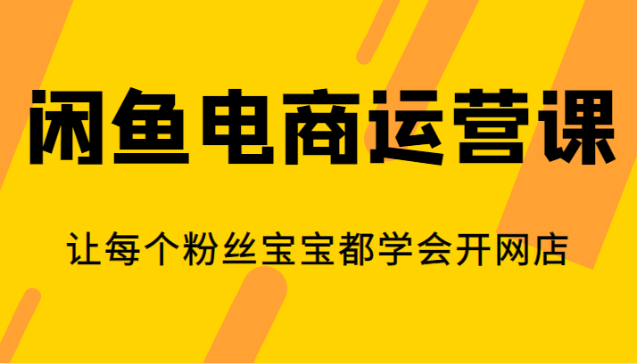 闲鱼电商运营课，粉丝宝宝必备，轻松学会开设网店！-天天学吧