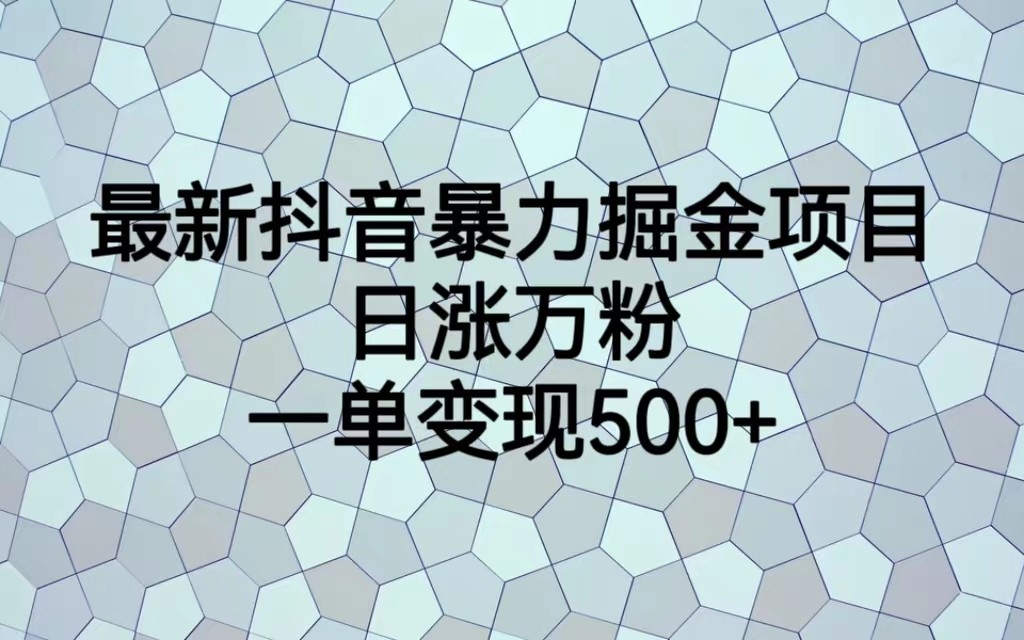 抖音最新暴力掘金项目揭秘：每日涨万粉，一单变现500+，快来抢先体验！-天天学吧