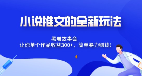 小说推文的全新玩法揭秘！黑岩故事会让你单个作品收益300+，简单暴力赚钱！-天天学吧