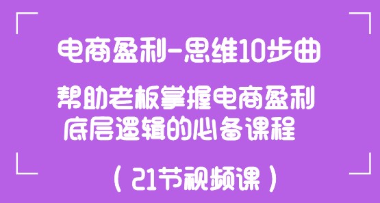 电商盈利的10个步骤，帮助老板掌握电商盈利底层逻辑的必备课程（21节视频课）-天天学吧