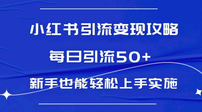 小红书引流变现攻略，每日引流50+，新手也能轻松上手实施-天天学吧