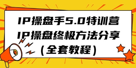 IP操盘手5.0特训营，全面分享IP操盘终极方法（含全套教程）-天天学吧