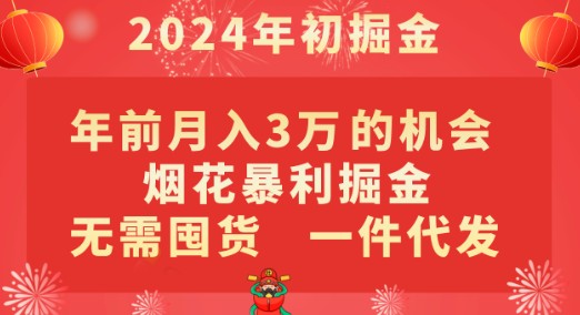 年前烟花暴利掘金！月入3万+机会，零囤货，一件代发攻略-天天学吧