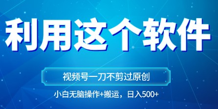 独家视频号原创玩法揭秘，利用软件一刀不剪也能过原创，小白日入500+，无脑操作+直接搬运-天天学吧