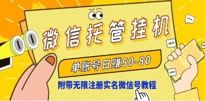 微信托管挂机赚钱项目：单号日赚50-80，附无限注册实名微信号教程-天天学吧