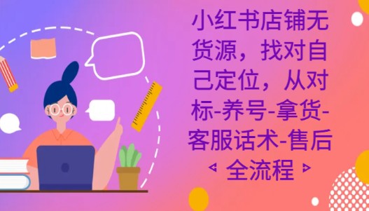 小红书无货源店铺运营全攻略：精准定位与高效管理，从对标到售后的完整课程-天天学吧