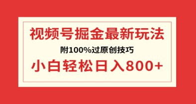 视频号掘金攻略：小白日入800+，揭秘100%过原创技巧-天天学吧