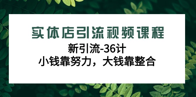 实体店新引流-36计视频课程：教你小钱靠努力，大钱靠整合（48节课）-天天学吧