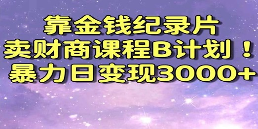 揭秘金钱纪录片财商课程B计划：日变现3000+的喂饭式干货教程-天天学吧