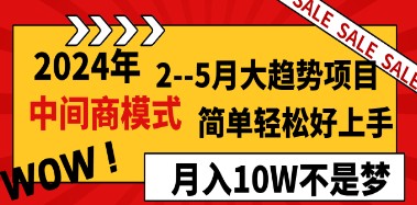 2024年2–5月大趋势项目，利用中间商模式，简单轻松好上手，轻松月入10W-天天学吧