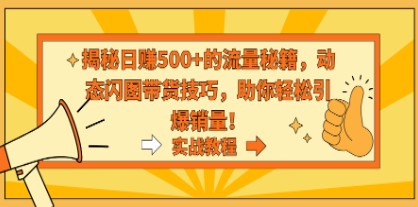 日入500+流量秘籍大揭秘：动态闪图带货技巧，助你轻松引爆销量！-天天学吧