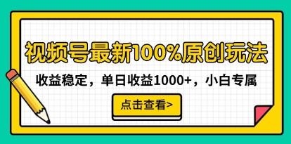 视频号最新玩法揭秘：100%原创技巧，单日收益1000+，小白也能轻松上手！-天天学吧