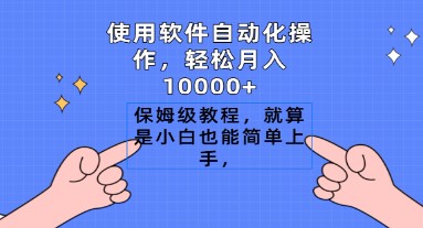 自动化软件变现攻略：轻松月入10000+，保姆级教程让小白也能简单上手！-天天学吧