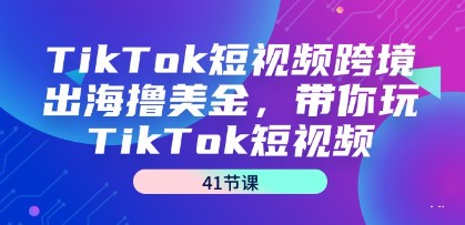 TikTok短视频出海全攻略：41节精品课程带你撸美金，轻松玩转跨境市场-天天学吧