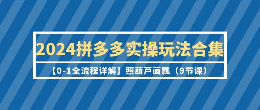 2024拼多多实操玩法合集【0-1全流程详解】照葫芦画瓢（9节课）-天天学吧