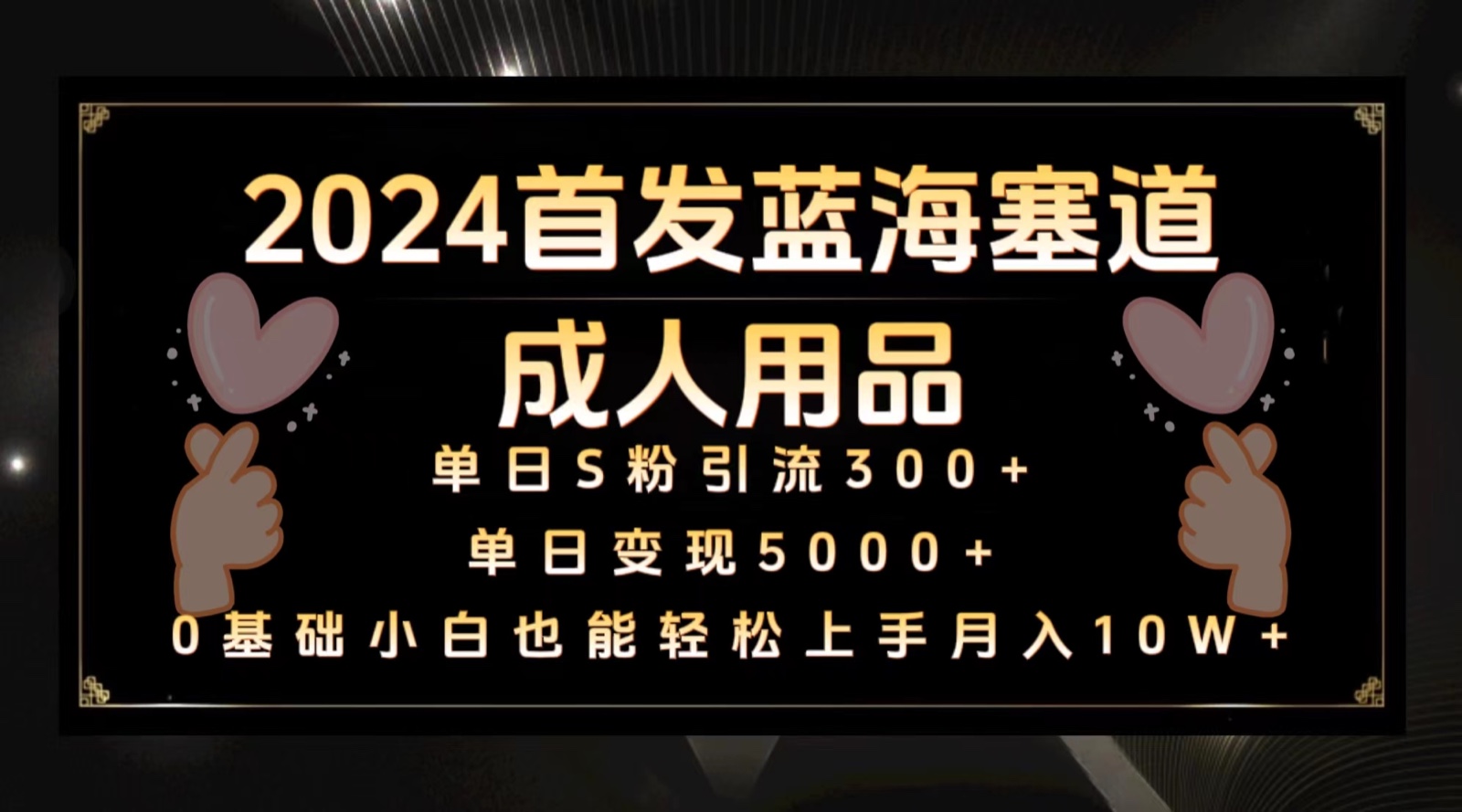 2024最新首发蓝海塞道成人用品项目，月入10W+保姆级教程 -天天学吧