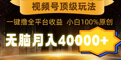 视频号终极变现秘籍：小白也能月入4W+，一键撸全平台收益，轻松创作100%原创内容！-天天学吧