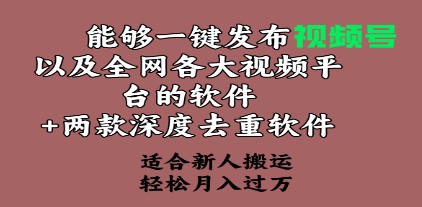 视频号发布神器+全网视频平台一键分发工具+两款高效深度去重软件-天天学吧