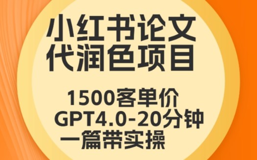 小红书毕业季项目：高效论文润色服务，20分钟快速代写实操教程-天天学吧