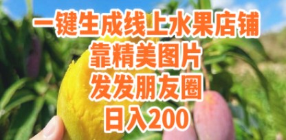 一键生成线上水果店：靠精美图片发朋友圈，日入200元的变现项目-天天学吧