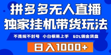 拼多多无人直播带货攻略：纯挂机模式，小白也能轻松上手，安全不封号！-天天学吧