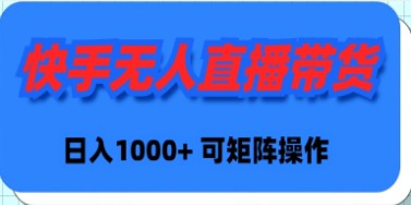 快手无人直播带货秘籍：新手日赚1000+的矩阵操作指南-天天学吧