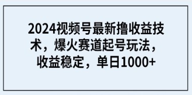 2024视频号最新盈利技术揭秘：爆火赛道快速起号，稳定收益单日破千！-天天学吧