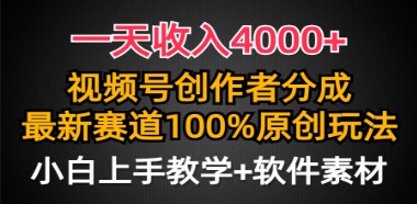 视频号创作新手必看：一天收入4000+，最新100%原创玩法轻松上手！-天天学吧