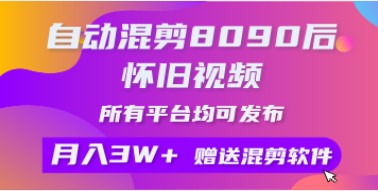 8090后怀旧动混剪视频制作与跨平台发布策略，轻松月入3W+-天天学吧