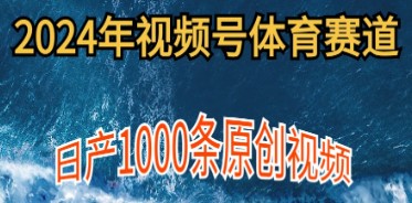 2024年体育赛道视频号新手操作指南：日产1000条原创内容，多账号分成策略-天天学吧