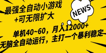 2024最新全网独家小游戏全自动，单机40~60，小白都能月入过万-天天学吧