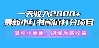 最新小红书颜值打分项目揭秘：日入2000+，轻松吸引小姐姐群体-天天学吧