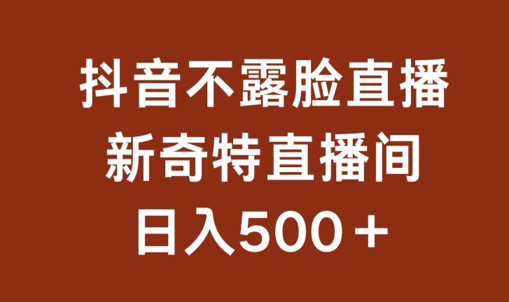 不露脸挂机直播揭秘：新奇特直播间轻松日入500+，无需真人出镜技巧大公开-天天学吧