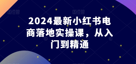 2024最新小红书电商落地实操课：一站式教学，助你从入门到精通-天天学吧