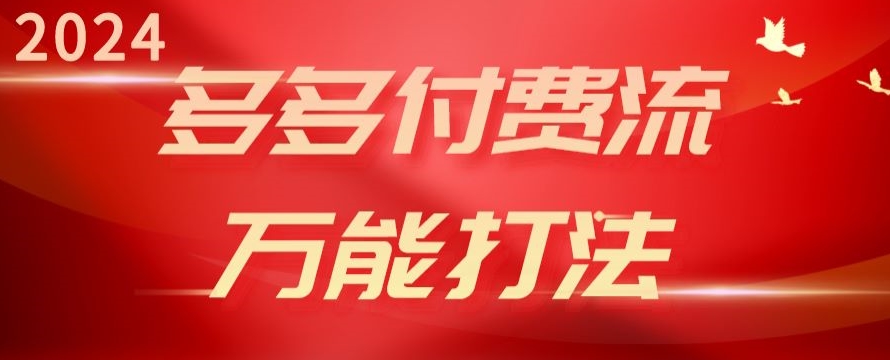 2024多多付费流万能打法全揭秘：强付费起爆技巧，流量逻辑与高转化策略-天天学吧