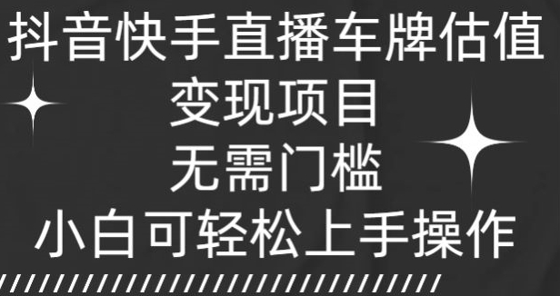 抖音快手直播车牌估值变现项目揭秘：无需门槛，小白也能轻松上手-天天学吧