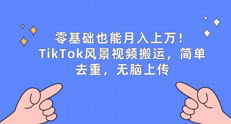 图片[1]-零基础也能月入上w，TikTok风景视频搬运，简单去重，无脑上传【揭秘】-天天学吧